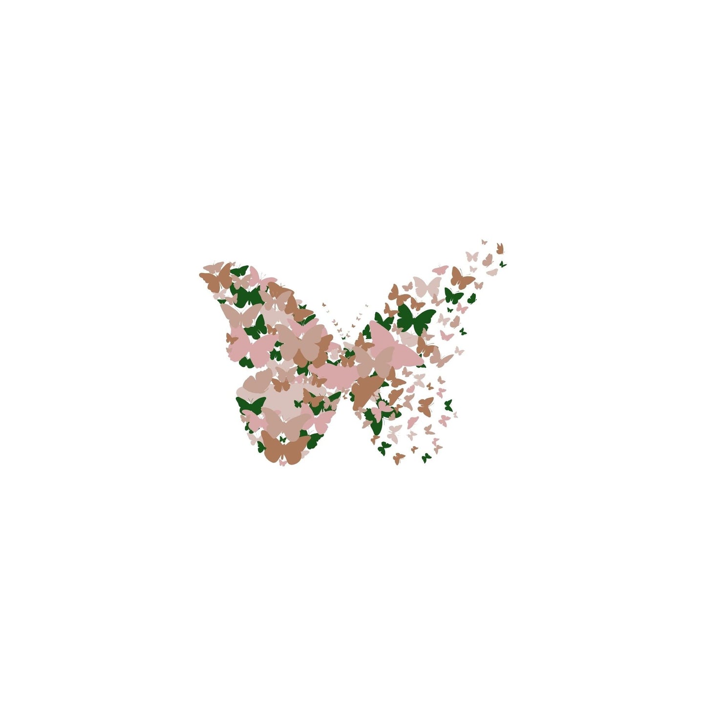 Butterfly and Mother's Day Gift - Glass Tumbler Wrapped With UV Design- Pink Green and Beige frosted 16oz Tumbler with Straw and Ribbon