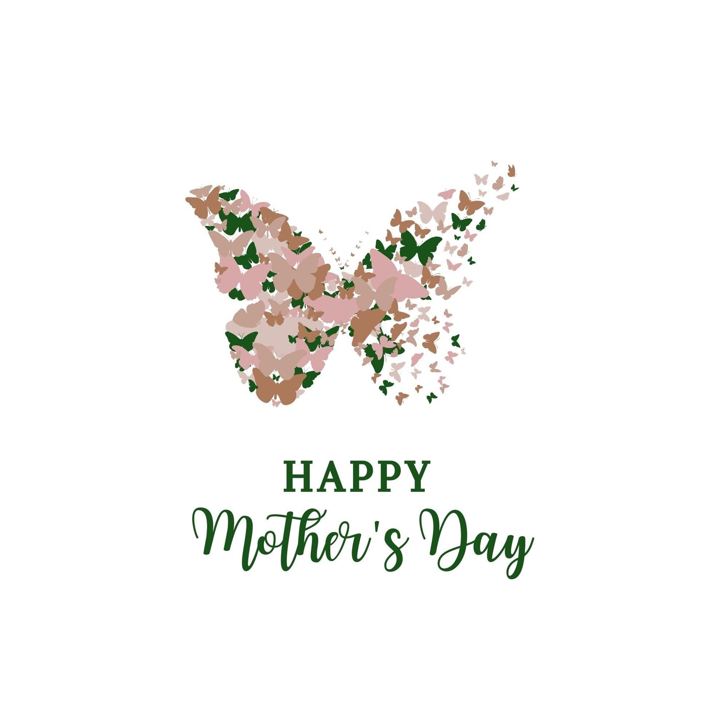 Butterfly and Mother's Day Gift - Glass Tumbler Wrapped With UV Design- Pink Green and Beige frosted 16oz Tumbler with Straw and Ribbon