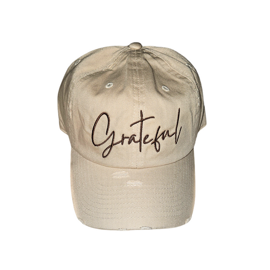 Distressed vintage dad hat GRATEFUL